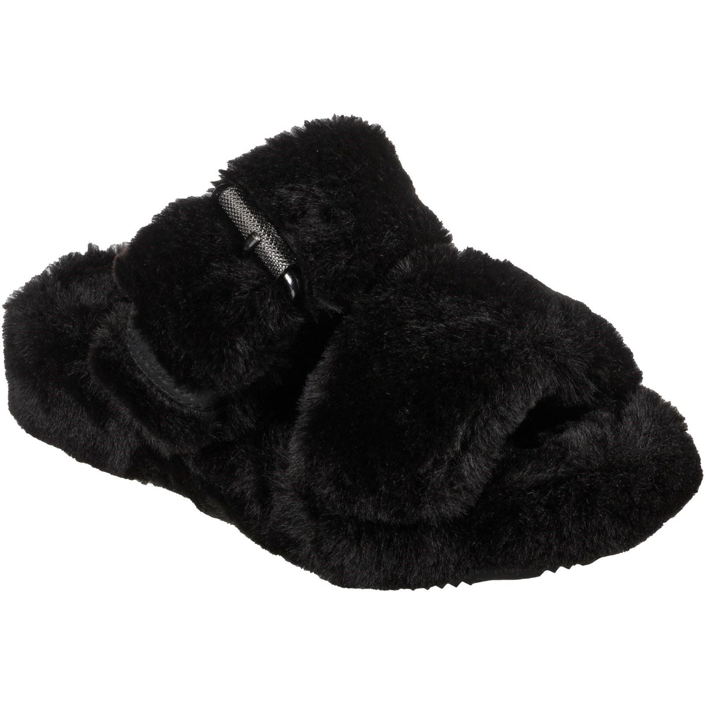 Skechers (GAR167238) Women's Cozy Wedge Slipper Sandal in Black 3 to 8