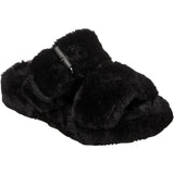Skechers (GAR167238) Women's Cozy Wedge Slipper Sandal in Black 3 to 8