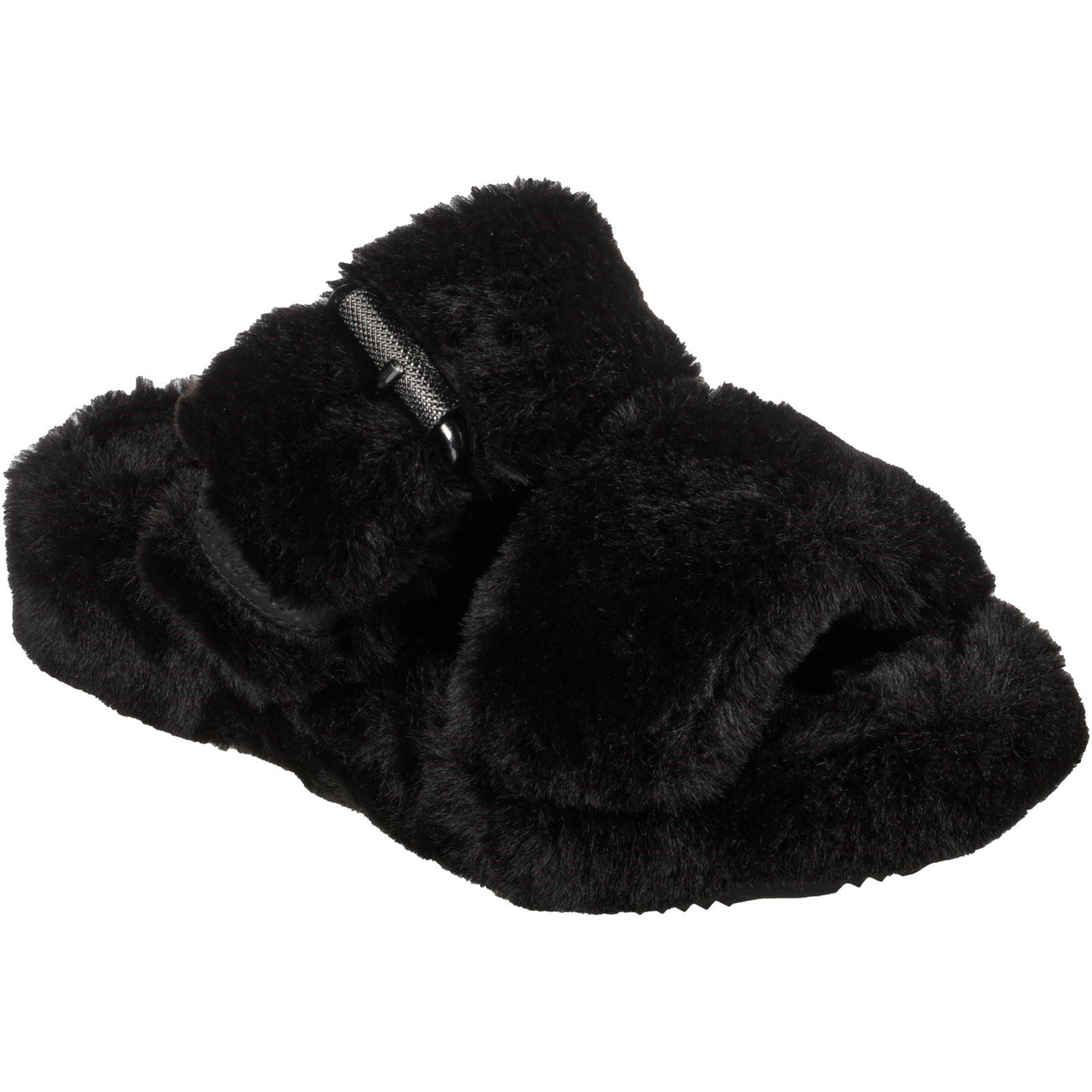 Skechers (GAR167238) Women's Cozy Wedge Slipper Sandal in Black 3 to 8