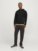 Jack & Jones Sweat Zip Hoodie Jacket For Men (JCOFUSION) in Black, L-XL