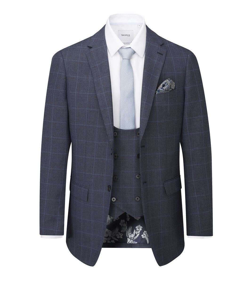 Skopes Slim Fit Suit Jacket Anello  in Blue 38 to 48