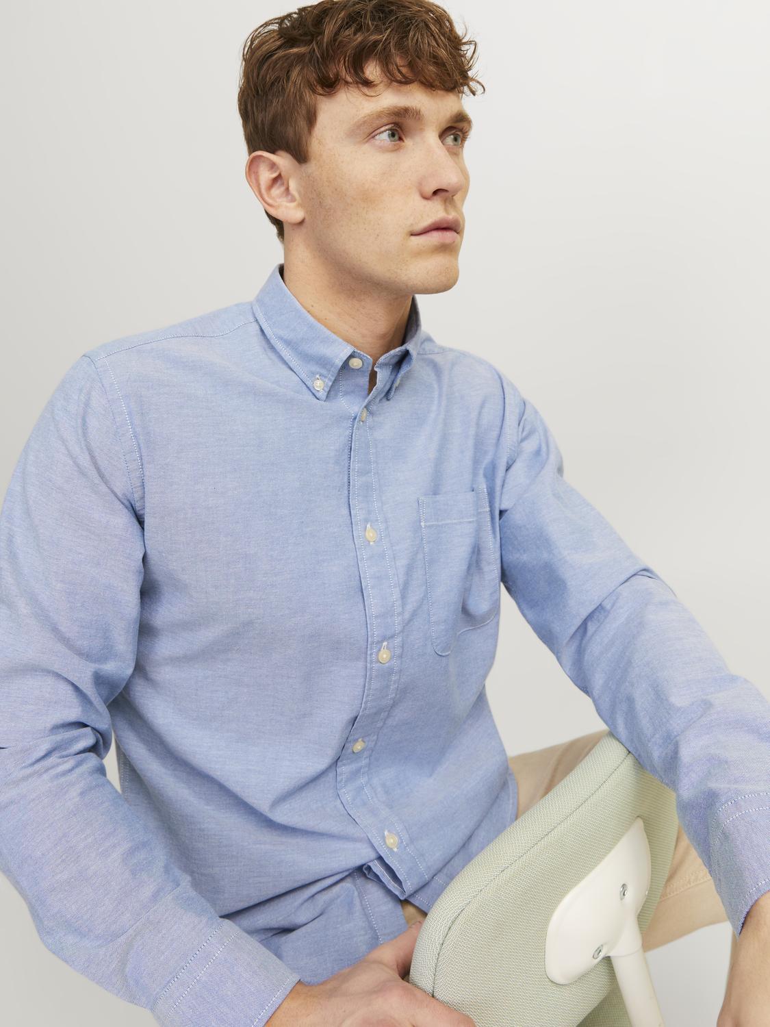 Jack & Jones Oxford Shirt With Long Sleeves For Men (JPRBLUBROOK) in 8 Colours, L-XL