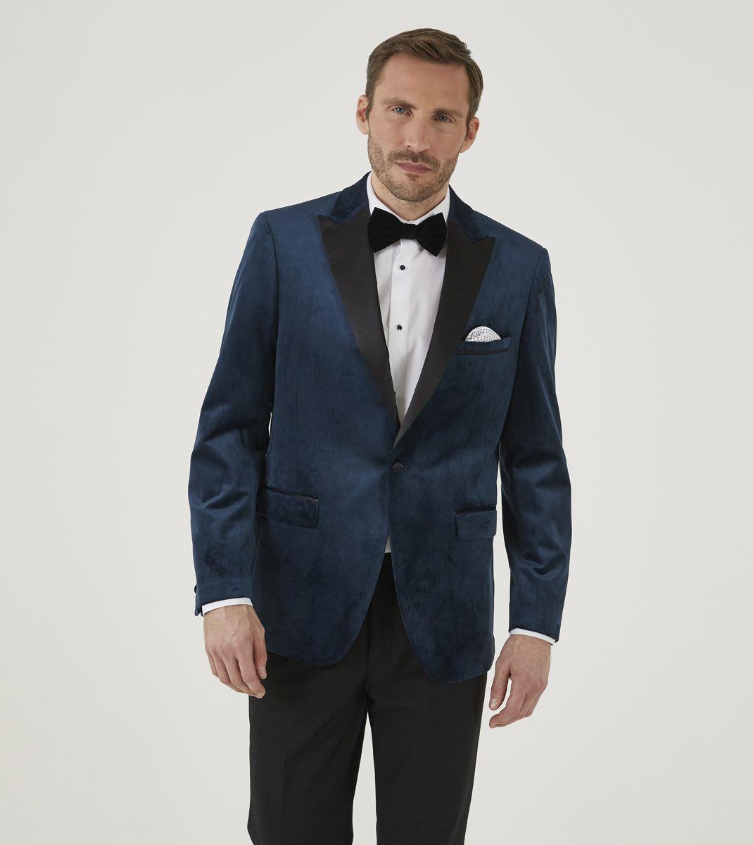 Skopes Tailored Fit Velvet Sports Jacket Jive Size 52 - 62, Black, Teal