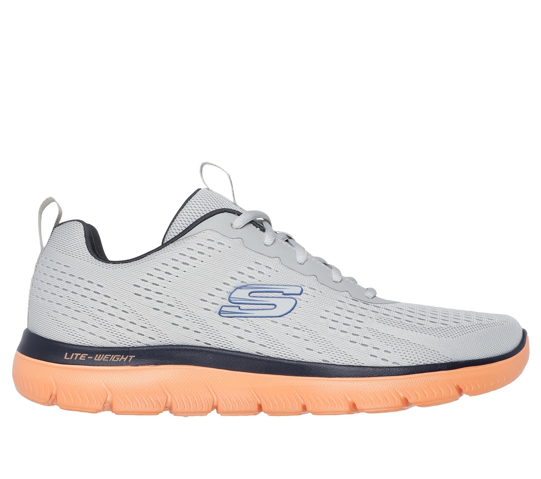 Skechers Lace Up Shoe For Men Summits Torre in Gray/Orange, 5.5-13