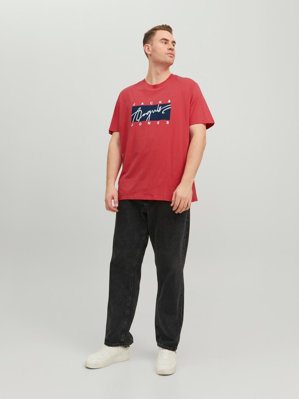 Jack & Jones Men's Plus Size JORJOSHUA Crew Neck Tee in 3 Colours 1XL to 6XL