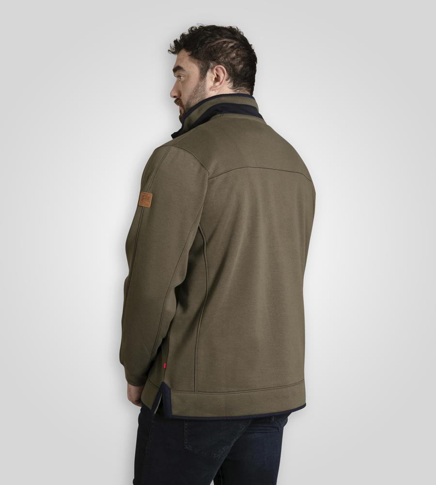 D555 LEICESTER 2 Quarter Neck Fleece Sweatshirt For Men (Tall) in Khaki, LT-3XLT