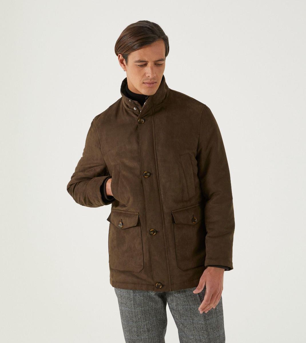 Skopes Men's Plus Size Mid Lengeth Car Coat In Brown Size Small To 5Xl