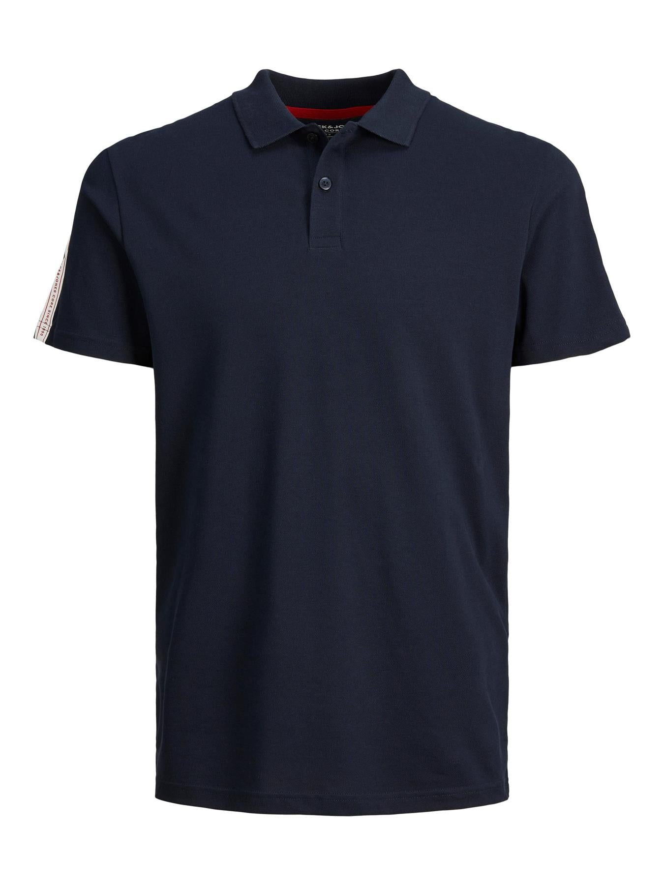 Jack & Jones (12240695) Men's JCOSPIRIT Tape Polo in 4 Color Options 1XL to 6XL