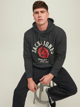 Jack & Jones Men's Plus Size Cotton Rich Pullover Hooded Top  Size XL To 6XL  Navy & Black