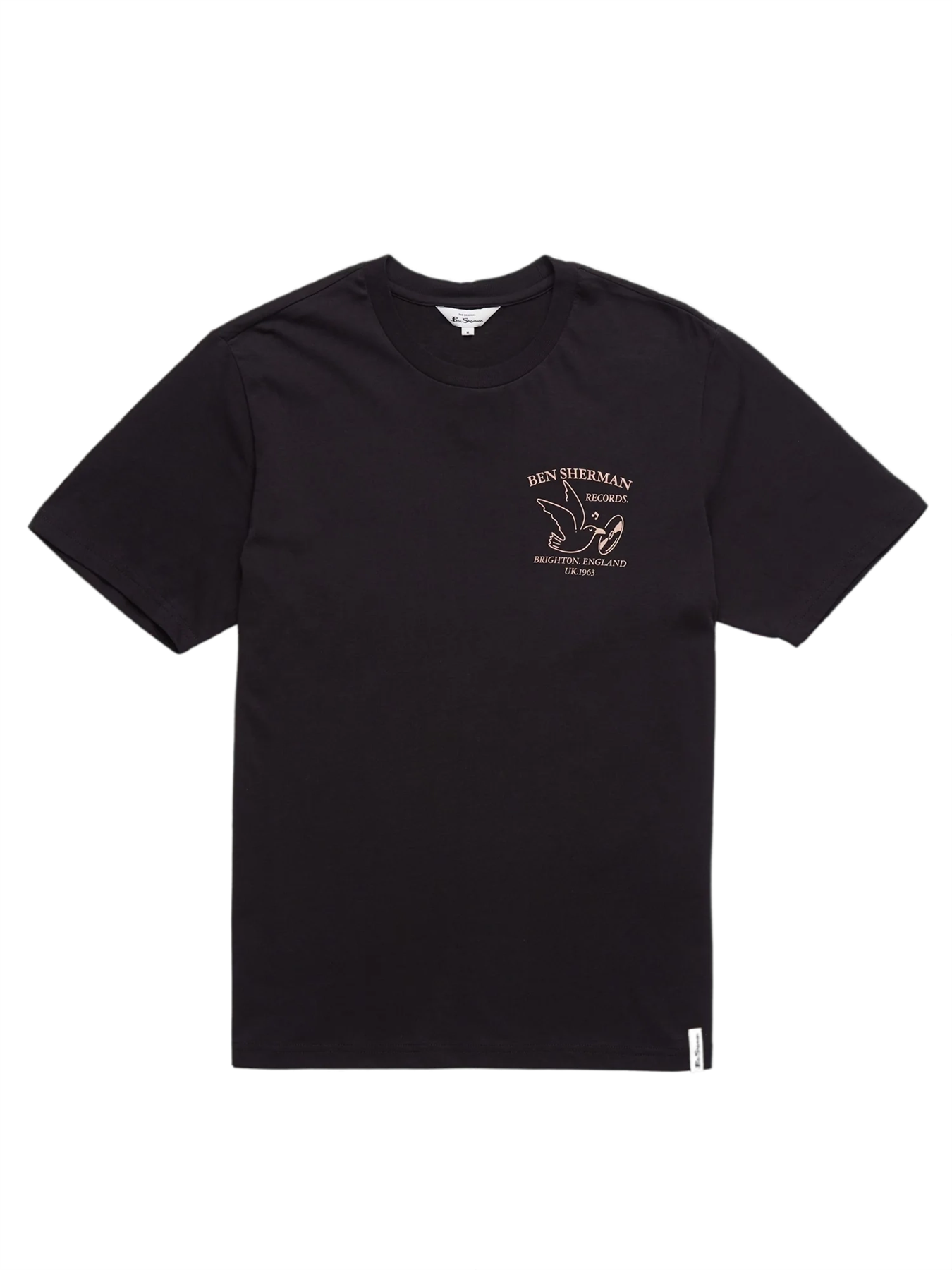 Ben Sherman (0071384IL) Men's Brighton Records Print T-Shirt in Black 2XL to 5XL