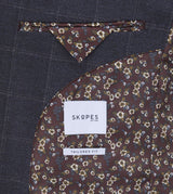 Skopes Thoresby Ultimate Comfort Suit Tailored Jacket For Men in Navy Blue/Grey Check, 36S to 72L