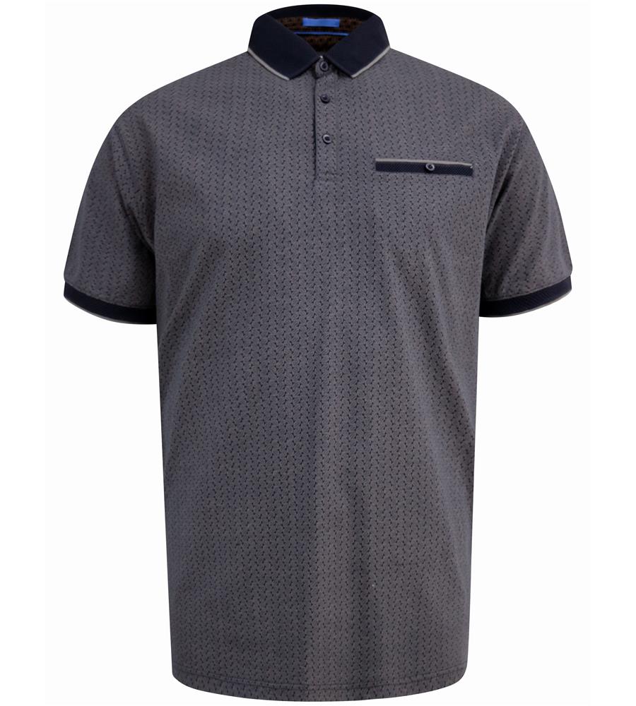 D555 SCARBOROUGH Printed Polo Shirt For Men (Tall) in Navy, LT-1XLT