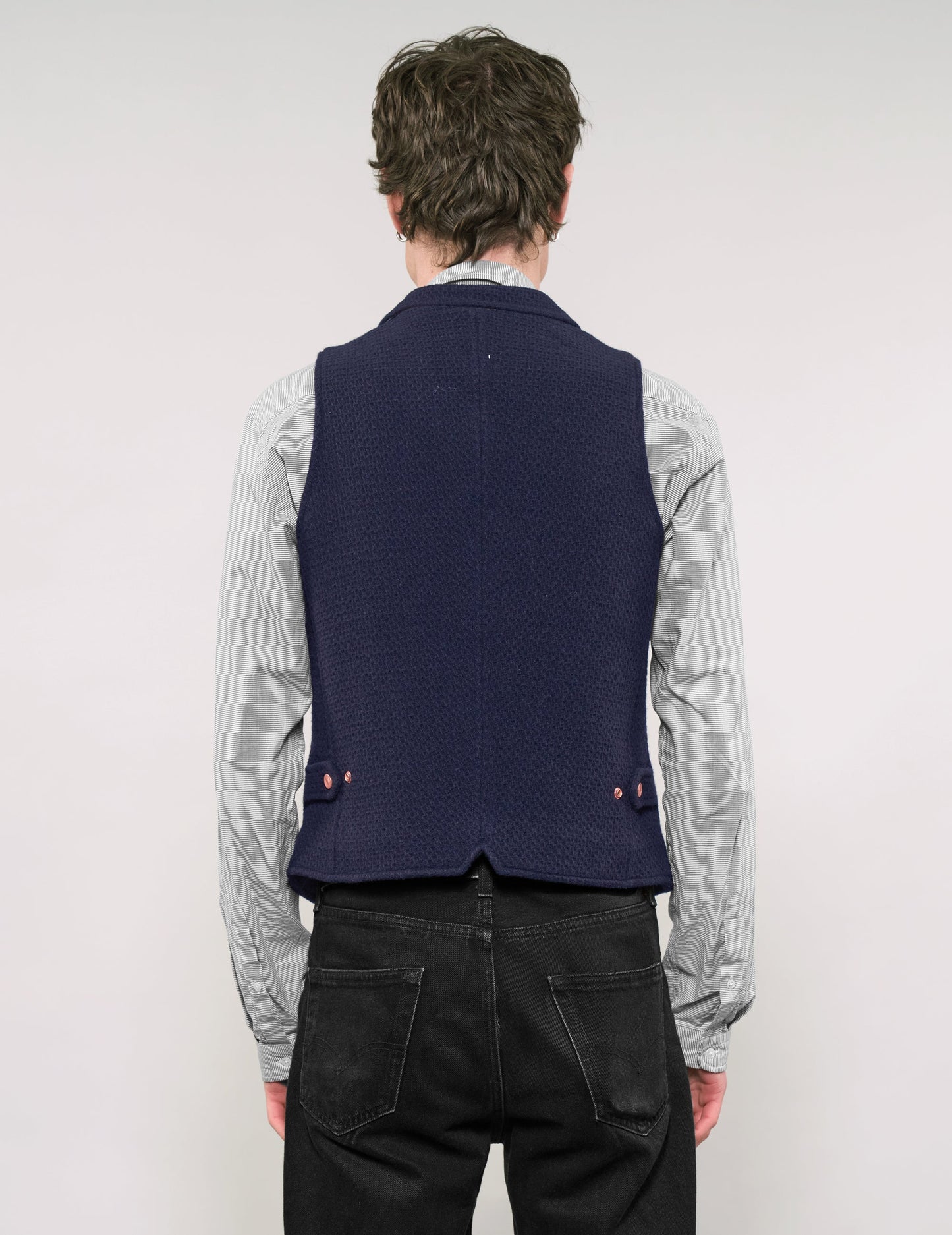 IMMORTAL Silverstone Navy Waffle Waistcoat