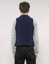 IMMORTAL Silverstone Navy Waffle Waistcoat