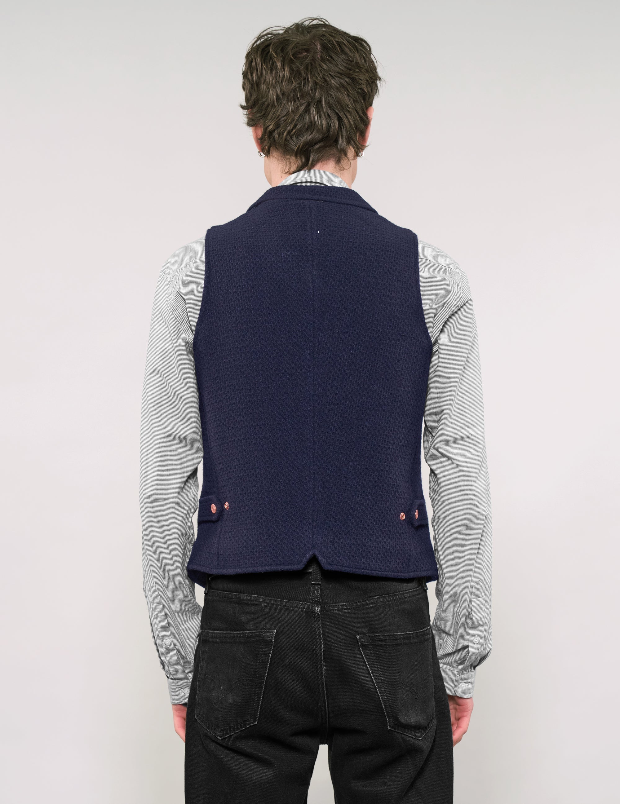 IMMORTAL Silverstone Navy Waffle Waistcoat