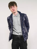IMMORTAL Navy Leather Jacket