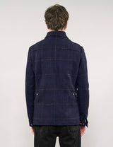 IMMORTAL Monaco Car Coat - Bouclé Windowpane Navy Check