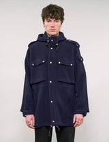 IMMORTAL Hooded Parka - Navy Waffle Texture