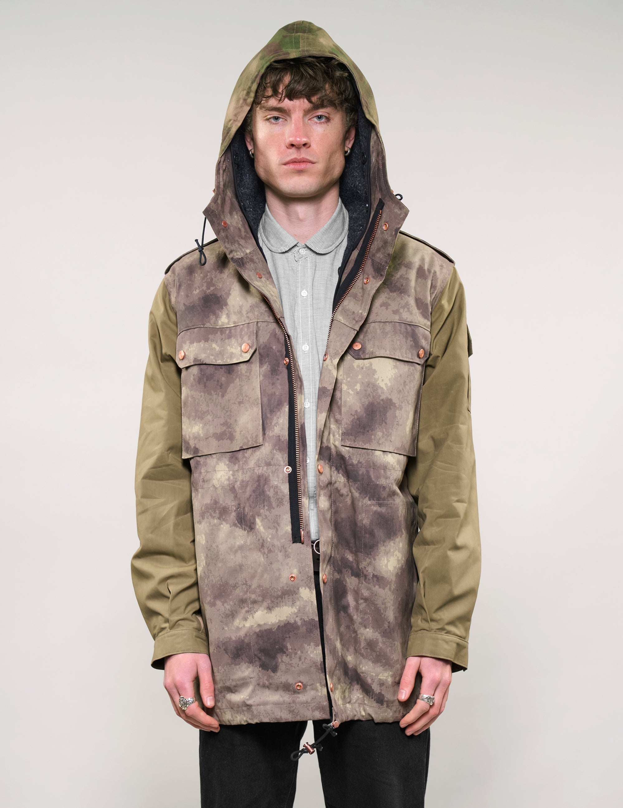 IMMORTAL Hooded Desert Parka in Camo & Khaki