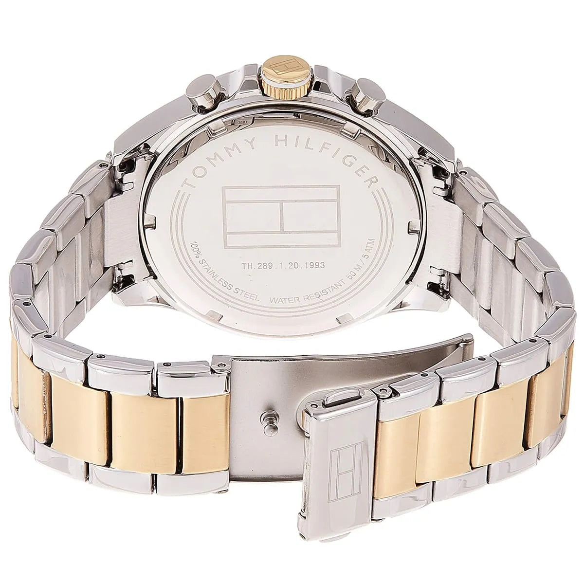 Tommy Hilfiger Men’s Watch Stainless Steel Silver And Gold Strap With White Dial 1791226