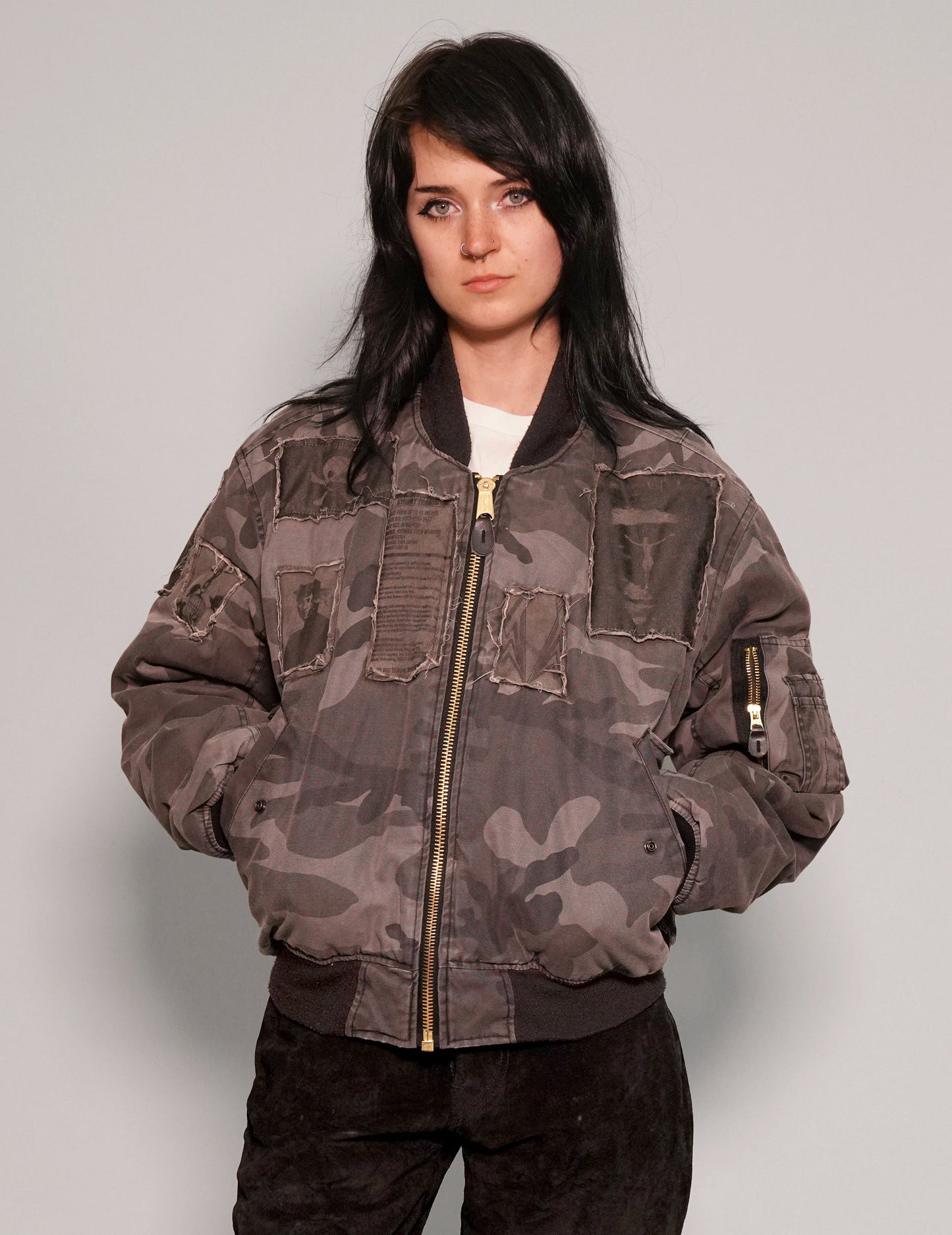 MA-1 Patched Bomber in Grey Camo
