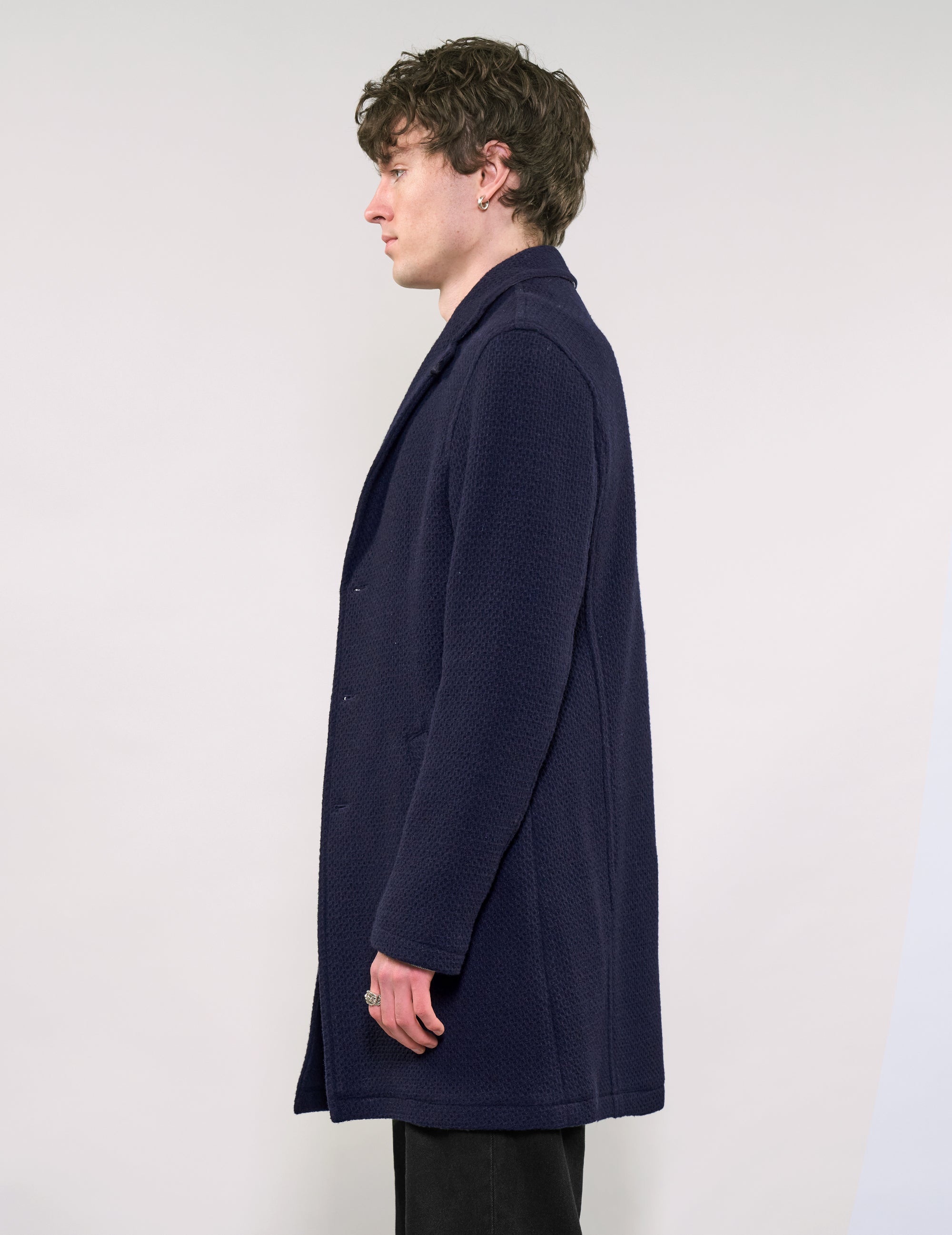 IMMORTAL Silverstone Frock Style Coat - Navy Waffle