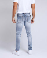 Casual Cat Whisker Slim Fit Blue Ripped Jeans