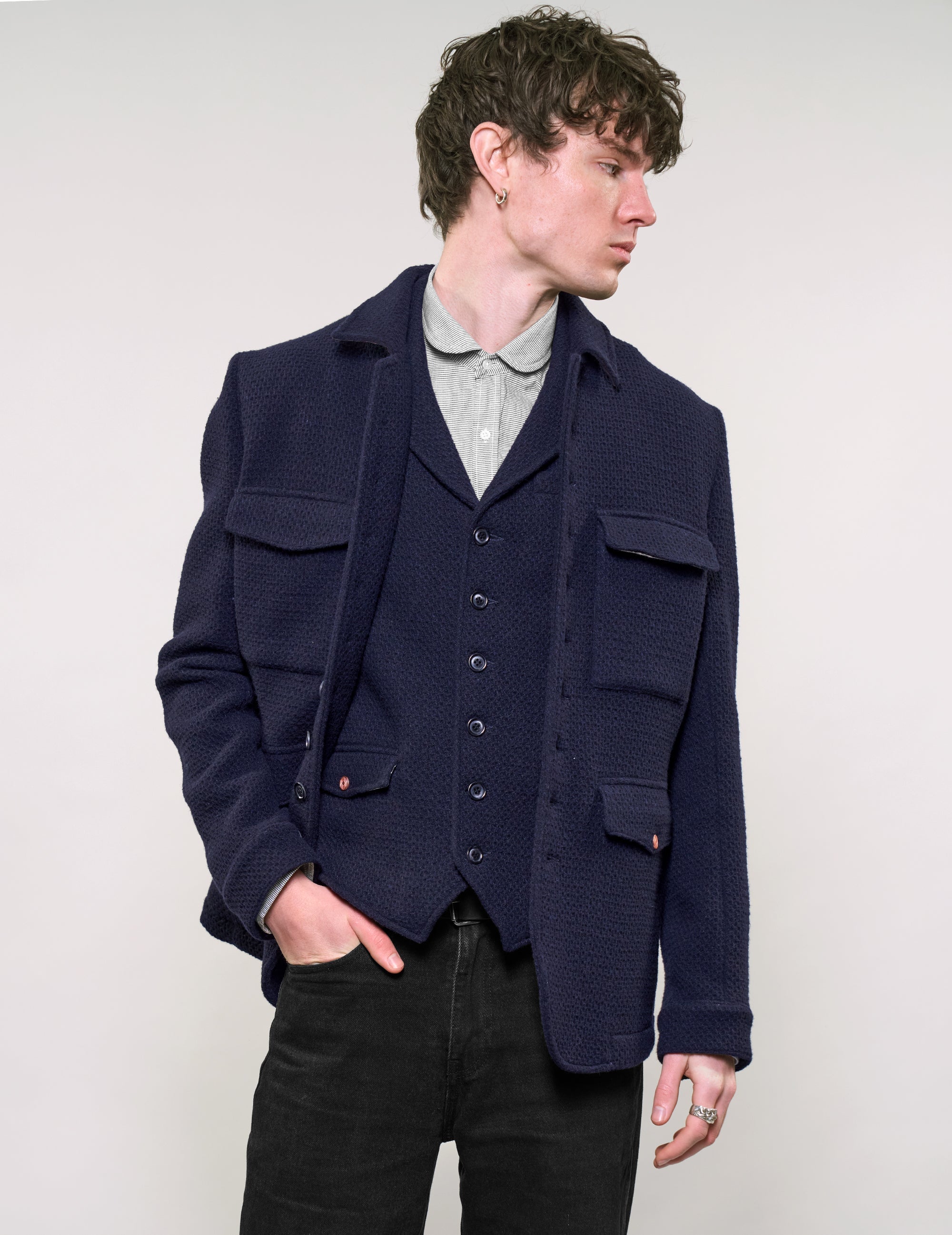 IMMORTAL Monaco Car Coat - Navy Waffle