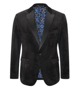 Skopes Tailored Fit Velvet Sports Jacket Jive Size 52 - 62, Black, Teal