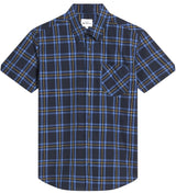 Ben Sherman Men's Short Sleeve Frame Check Cotton Shirt Size 2Xl-5Xl