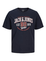 JACK & JONES Plus Size Short Sleeve Brand Logo T-Shirt for Men in 2 Colours, 2XL-6XL