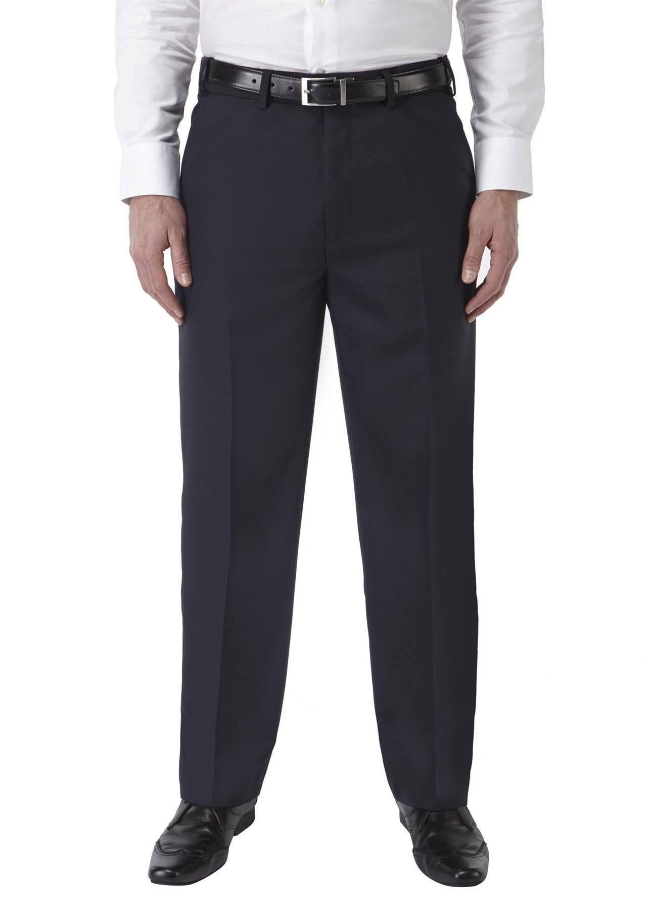 SKOPES Mens Extra Tall Wool Blend Formal Trousers in Navy (Wexford)