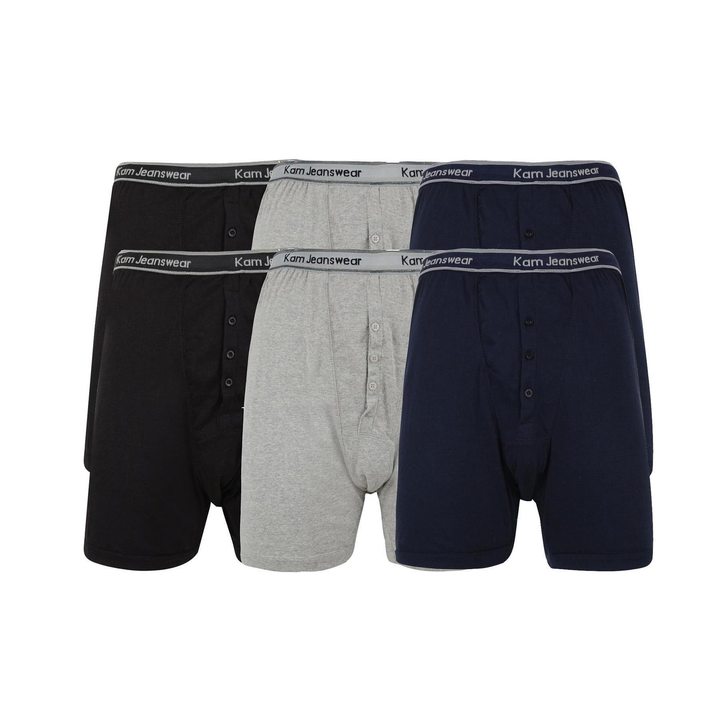 Men's Big Size 6 Pairs Pack Jersey Boxer Shorts by KAM