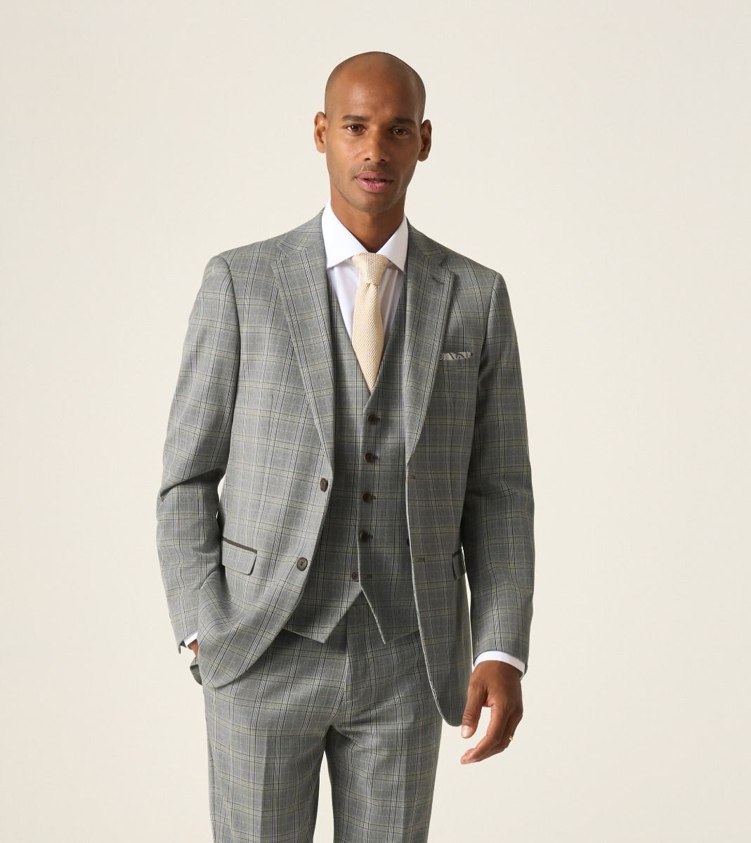 Skopes Dettori Tailored Fit Suit Jacket For Men in Brown Blue Check, 36S-62L