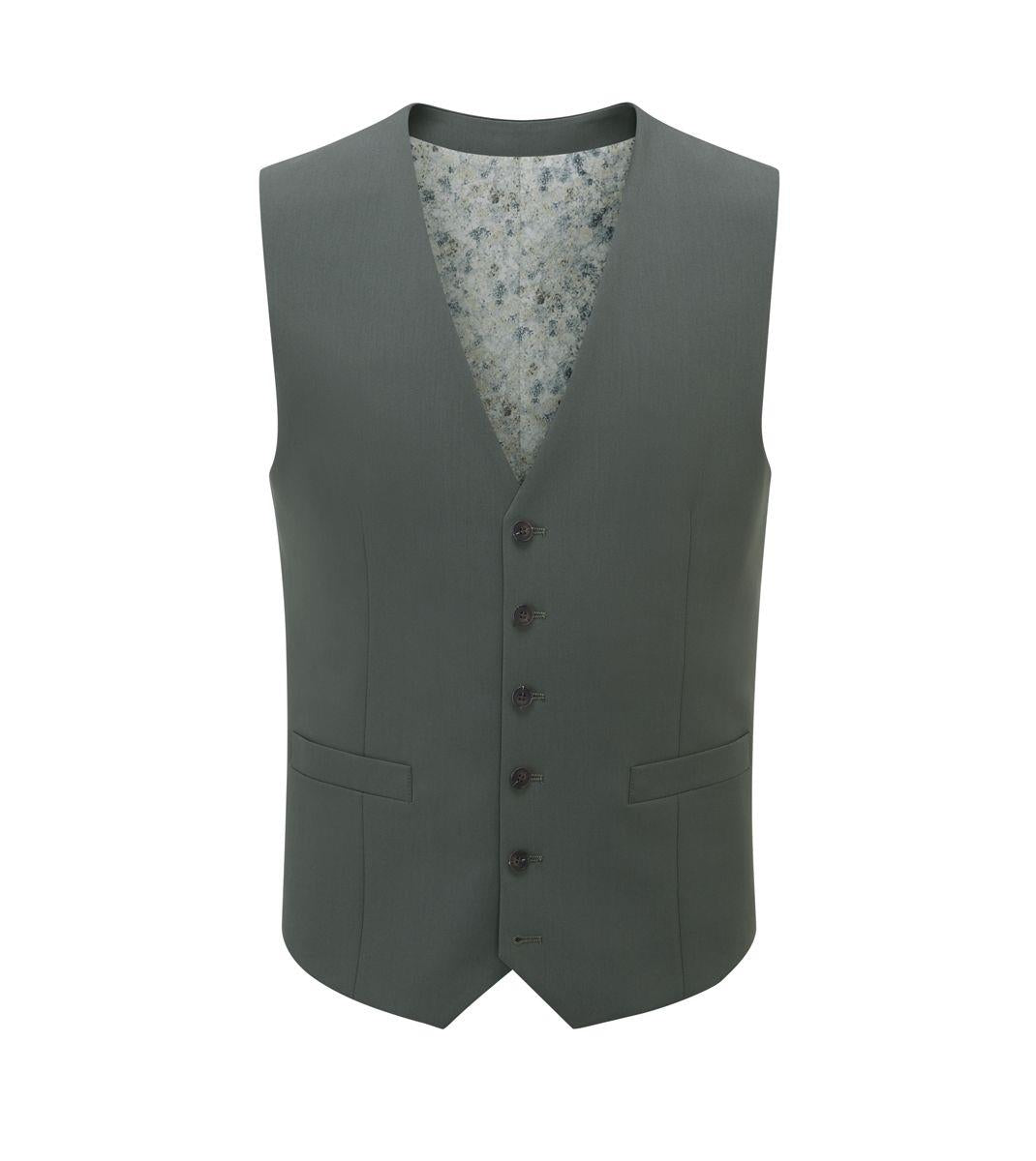 Skopes Beckett Suit Waistcoat For Men in Mid Green, 34R-62R