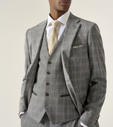 Skopes Dettori Tailored Fit Suit Jacket For Men in Brown Blue Check, 36S-62L