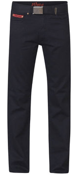 Duke London Mens Bedford Cord Enzyme Washed Jeans in Black (Mario)
