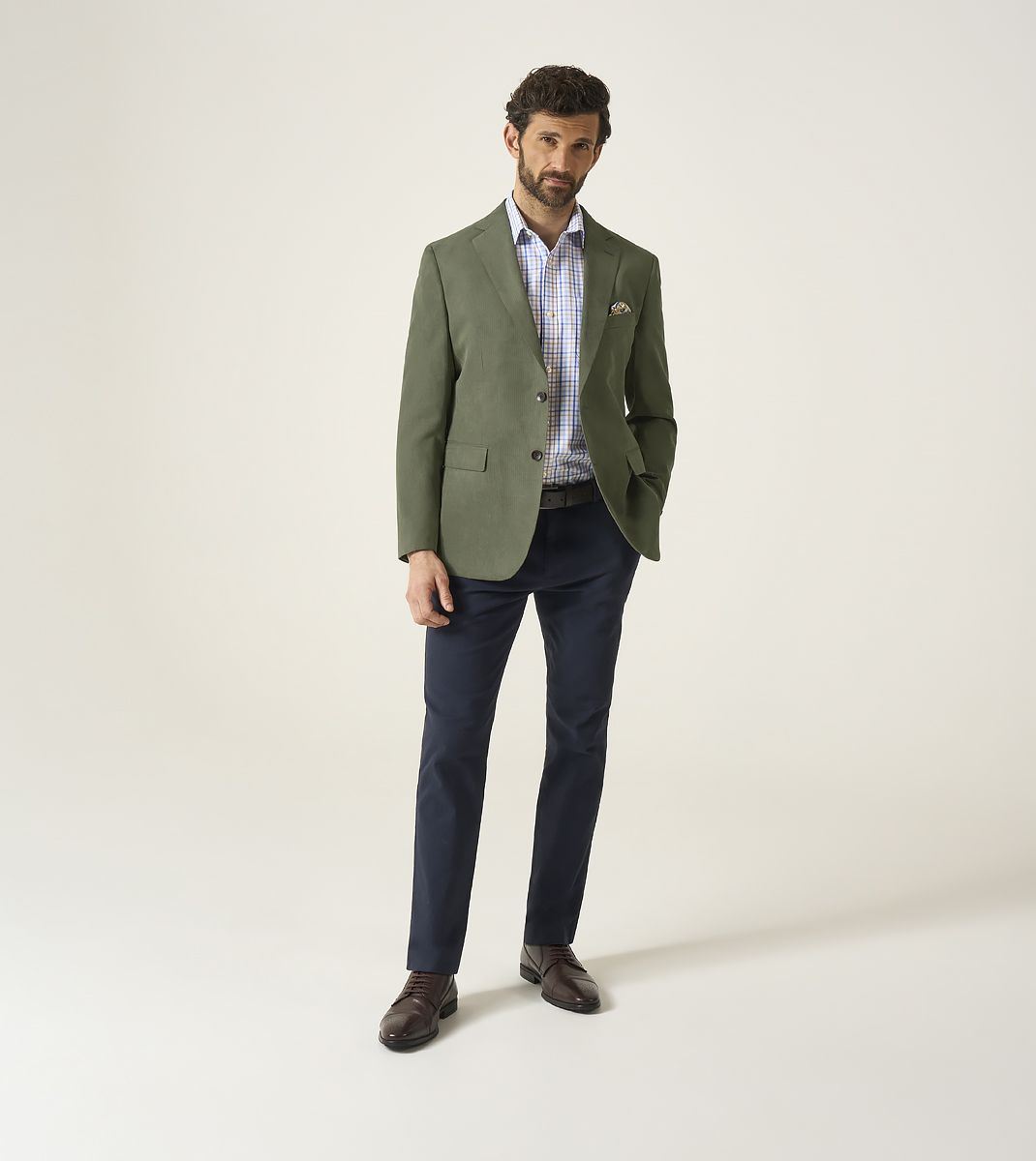 Skopes Tailored Fit Padua Jacket For Men in Herb Green Herringbone, 36S-62L