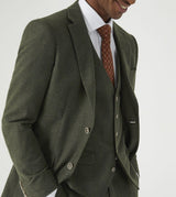 Skopes Jude Suit Tailored Fit Jacket For Men in Olive Green Tweed Herringbone, 36S to 62L