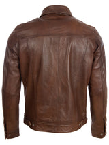 AGQ5 Men's Trucker Harrington Jacket - Nevada Brown