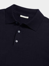 Jersey Knit Polo Shirt in Dark Sapphire Navy