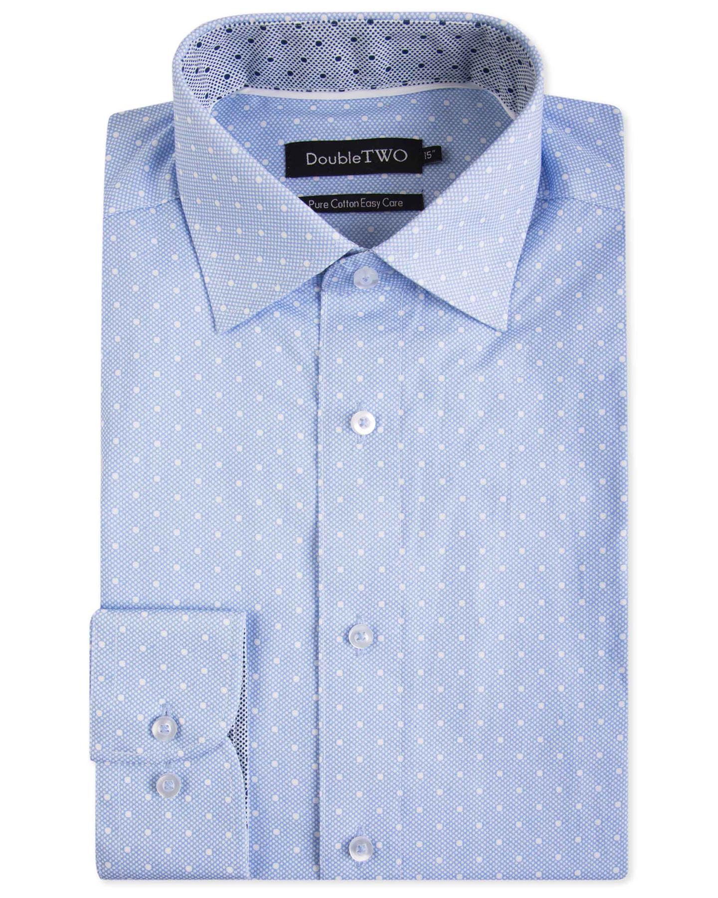 Double Two Mens Big Size Pure Cotton Easy Care LS Formal Shirts (SAW19)