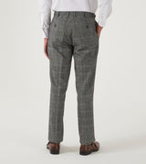 Skopes Rowan Suit Tailored Fit Trousers For Men in Grey Herringbone Check, 28W to 58W