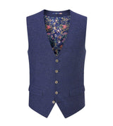 Skopes Men's Jude Waist Coat Herringbone in Navy 34 to 62 Regular