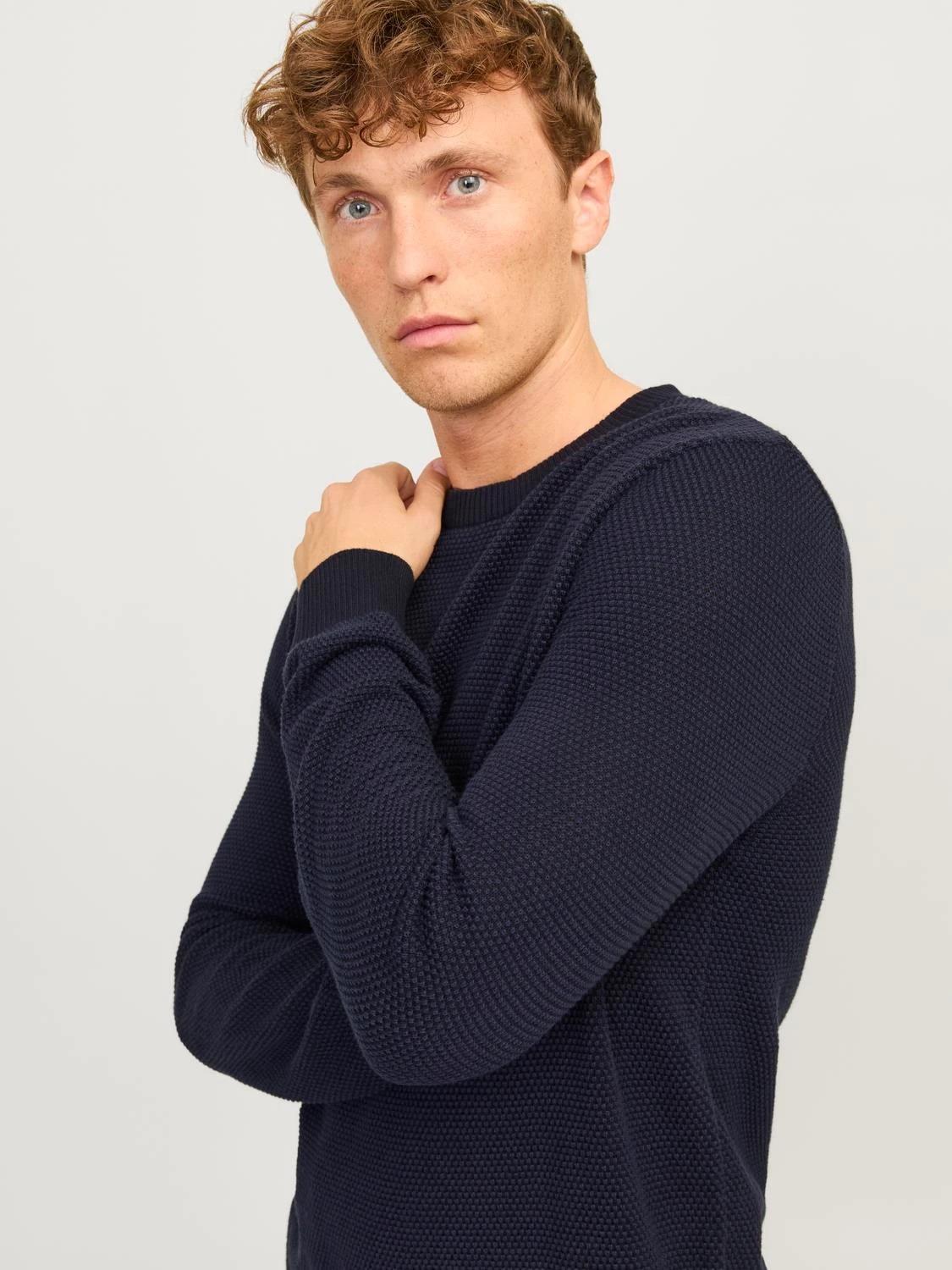 Jack & Jones Knit Crew Neck With Long Sleeves For Men (JJEGLOBE) in 6 Colours, L-XL