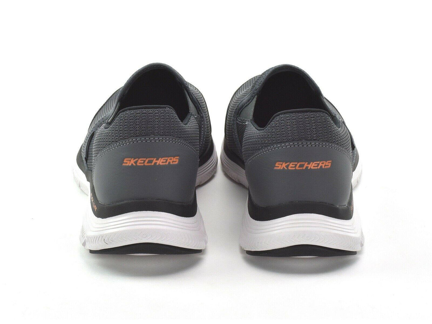 SKECHERS Men's Flex Advantage 4.0 Slip On Sneakers in Charcoal/Orange
