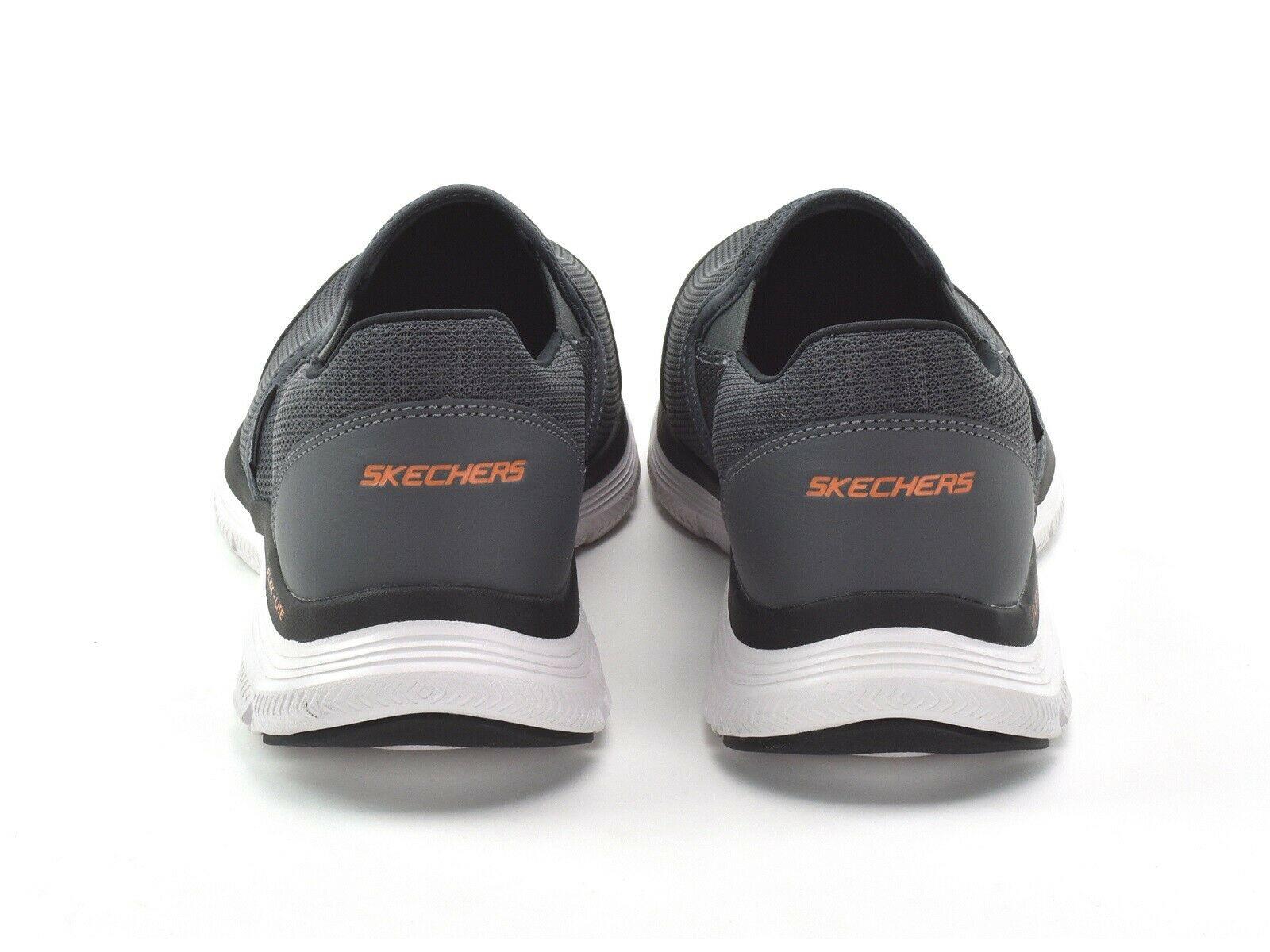SKECHERS Men's Flex Advantage 4.0 Slip On Sneakers in Charcoal/Orange