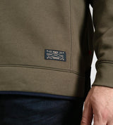 D555 LEICESTER 2 Quarter Neck Fleece Sweatshirt For Men (Tall) in Khaki, LT-3XLT