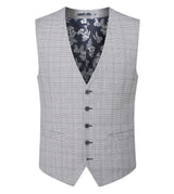 Skopes Men's Anello Check Pattern Waist Coat in Grey 34 to 62 Regular