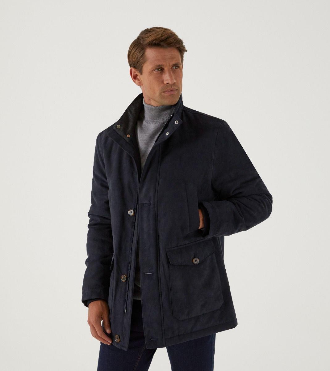 Skopes Men's Plus Size Mid Length Car Coat In Navy Size Small To 5Xl